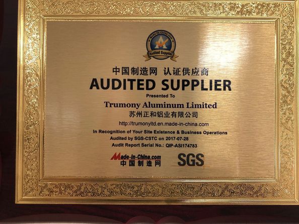 China Trumony Aluminum Limited Certificações