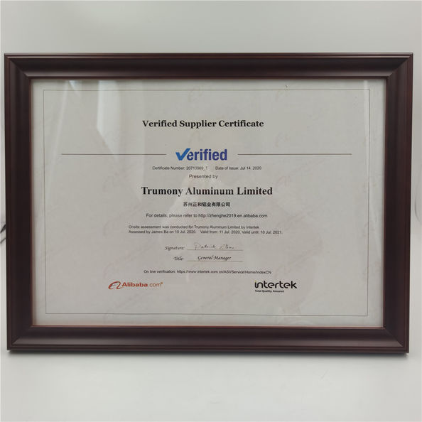 China Trumony Aluminum Limited Certificações